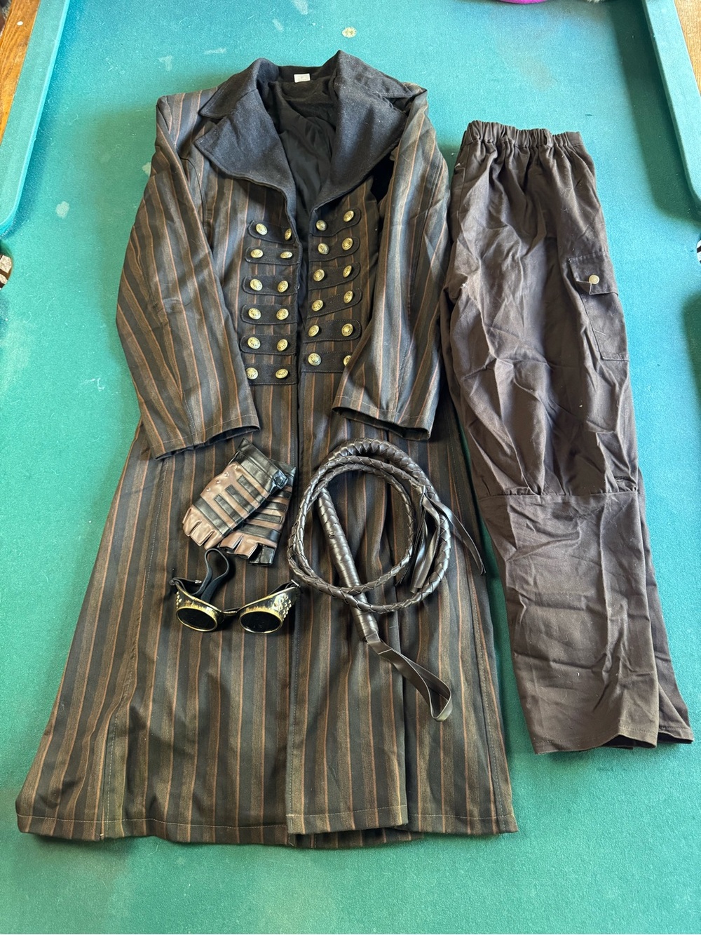 Men's Large Halloween Steampunk Military Long Coat - Unbranded